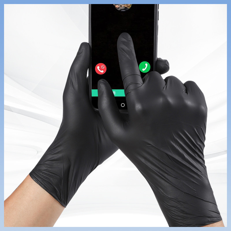 Anti-punzione guanti monouso in PVC facile da maneggiare per animali colore nero