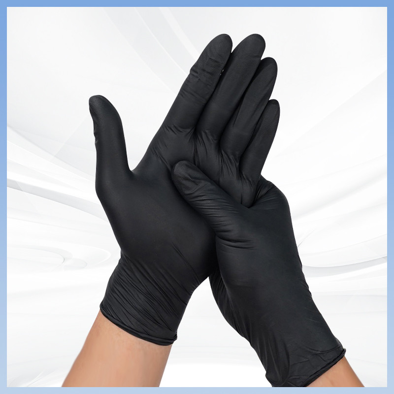 Anti-punzione guanti monouso in PVC facile da maneggiare per animali colore nero