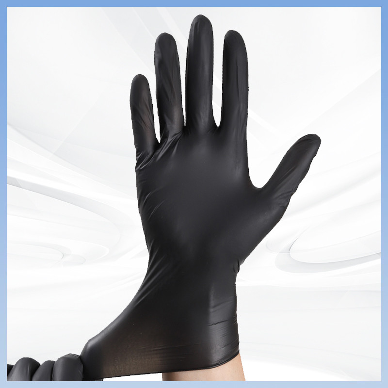 Anti-punzione guanti monouso in PVC facile da maneggiare per animali colore nero