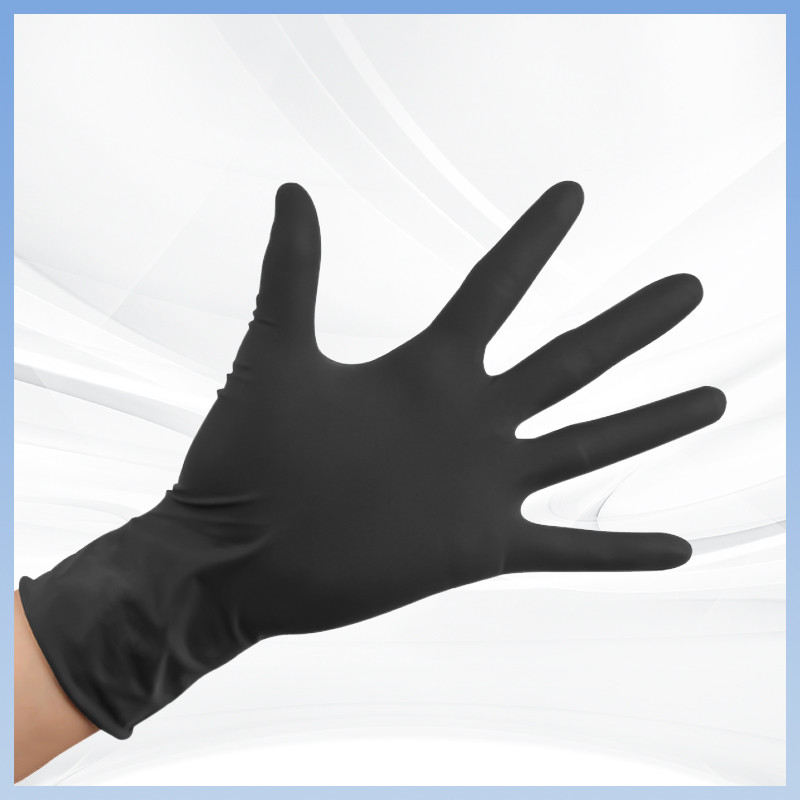 Fingeri neri Anti-slip Guanti a mano in lattice naturale Ricamo per tatuaggi Trasformazione alimentare Guanti a nitrile sicuri