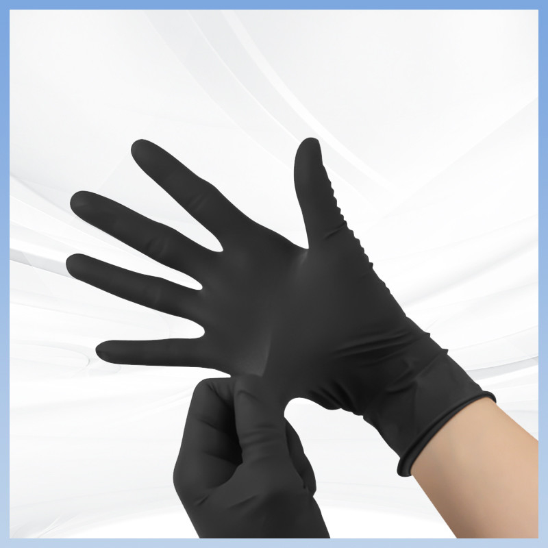 Fingeri neri Anti-slip Guanti a mano in lattice naturale Ricamo per tatuaggi Trasformazione alimentare Guanti a nitrile sicuri