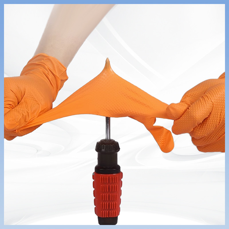 Non scivolante ingrossato Nitrile monouso Guanti di sicurezza Guanti di sicurezza lavori di costruzione Guanti di sicurezza con texture di diamanti