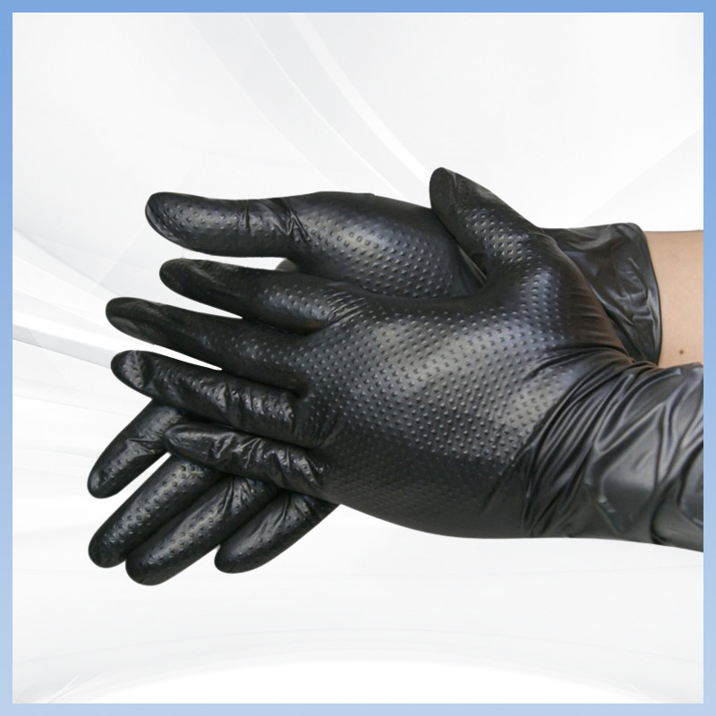 Guanti di sicurezza Lavori di costruzione Guanti di nitrile con texture di diamanti Guanti di sicurezza gomma antiscivolo Guanti di nitrile spessori usa e getta