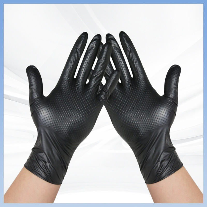 Guanti di sicurezza Lavori di costruzione Guanti di nitrile con texture di diamanti Guanti di sicurezza gomma antiscivolo Guanti di nitrile spessori usa e getta