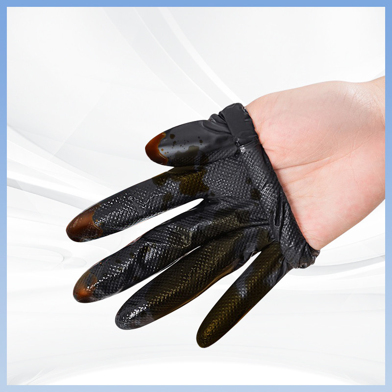 Guanti Nitrile monouso neri Diamante Modello Heavy Duty Durable Latex Free Powder Free Nitrile